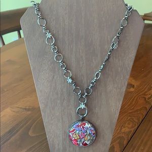 Lucky Brand embroidered pendant